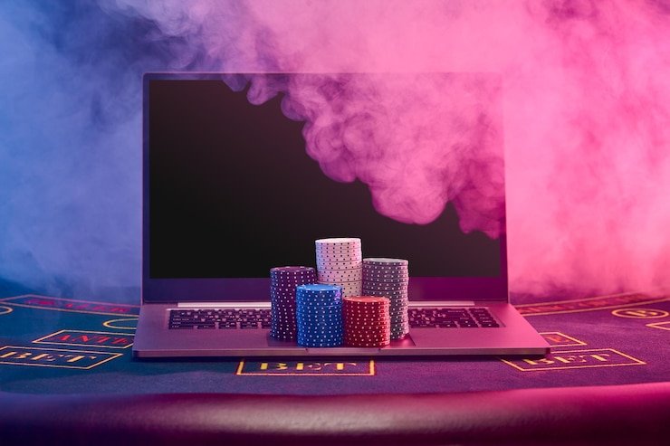 Pengguna membaca syarat dan ketentuan promosi pada layar ponsel di lingkungan santai